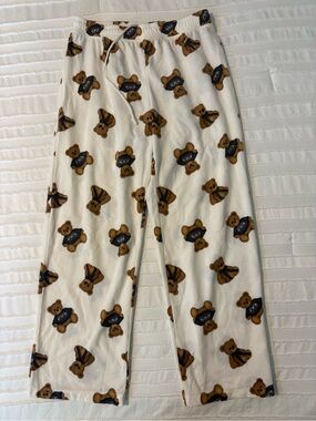 Aeropostale Cream Teddy Bear Print Lounge Pants